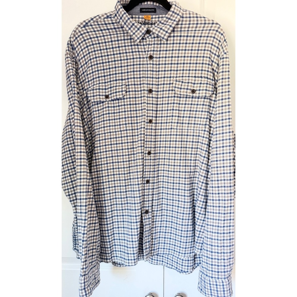 Tailor Vintage Men's XXL 2XL Plaid Nailshead Long Sleeve Button Down Shirt EUC